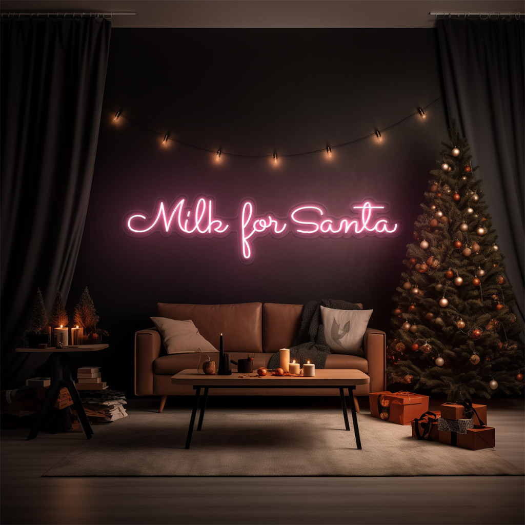 Milk for Santa Semn Luminos Neon Led