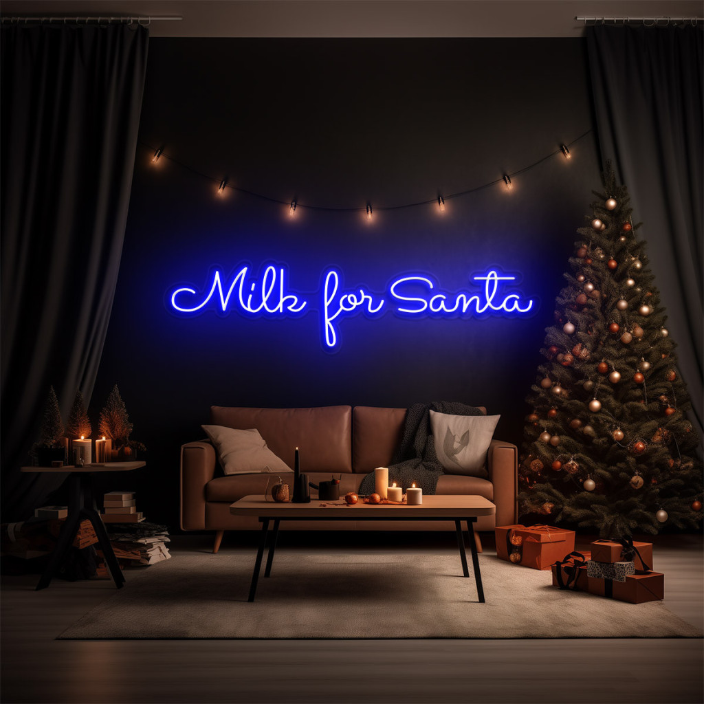 Milk for Santa Semn Luminos Neon Led
