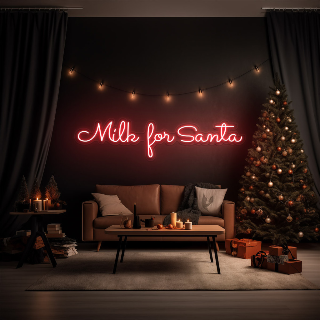 Milk for Santa Semn Luminos Neon Led