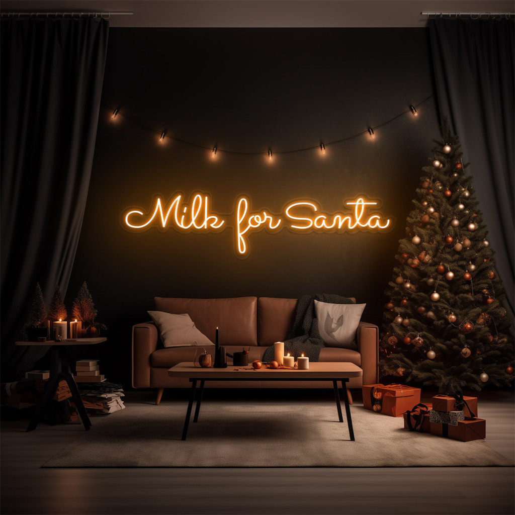 Milk for Santa Semn Luminos Neon Led