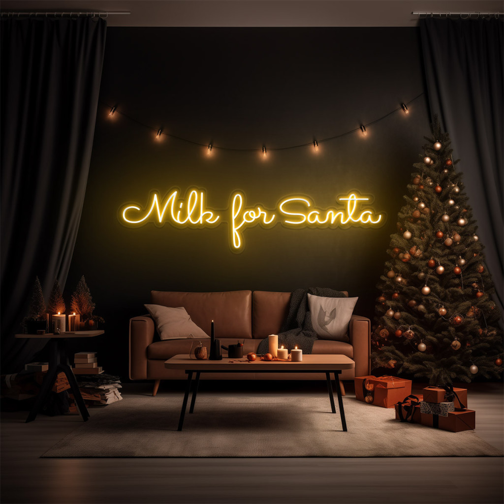 Milk for Santa Semn Luminos Neon Led