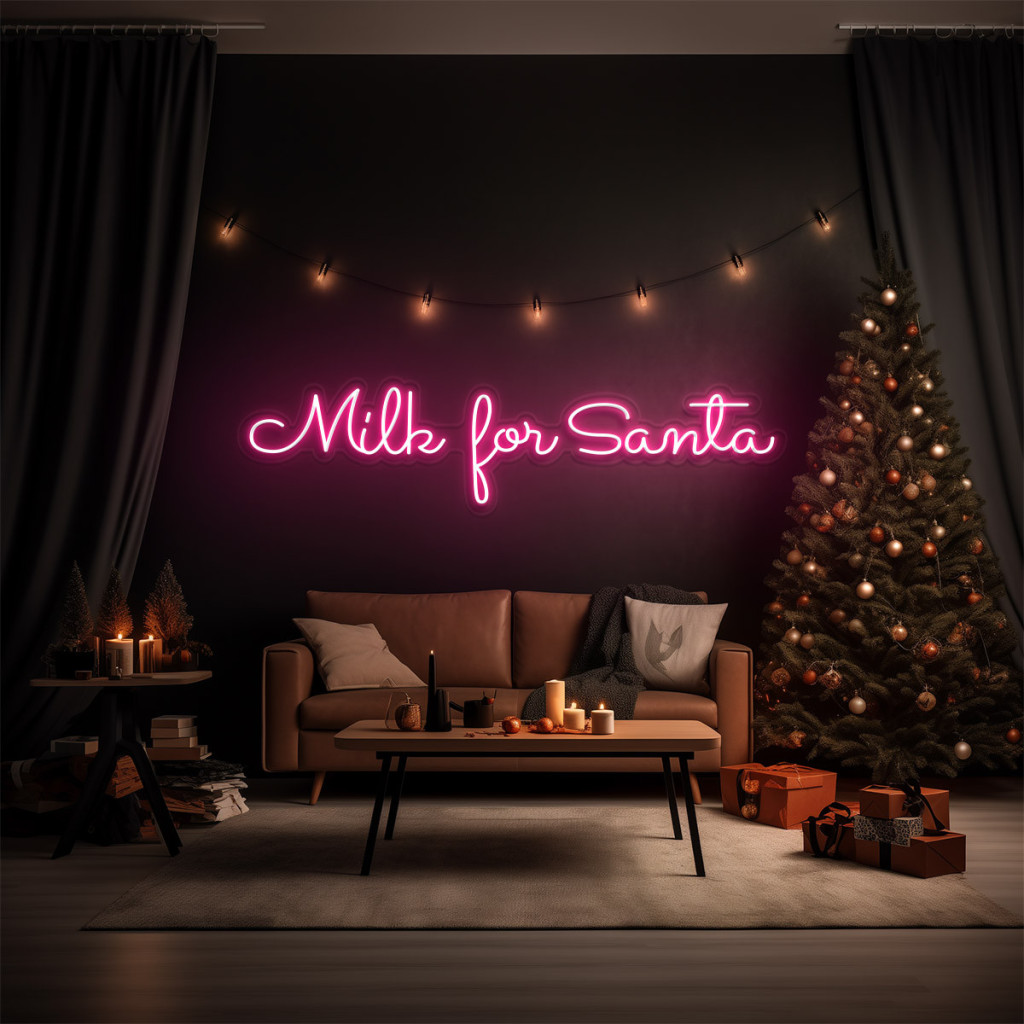Milk for Santa Semn Luminos Neon Led