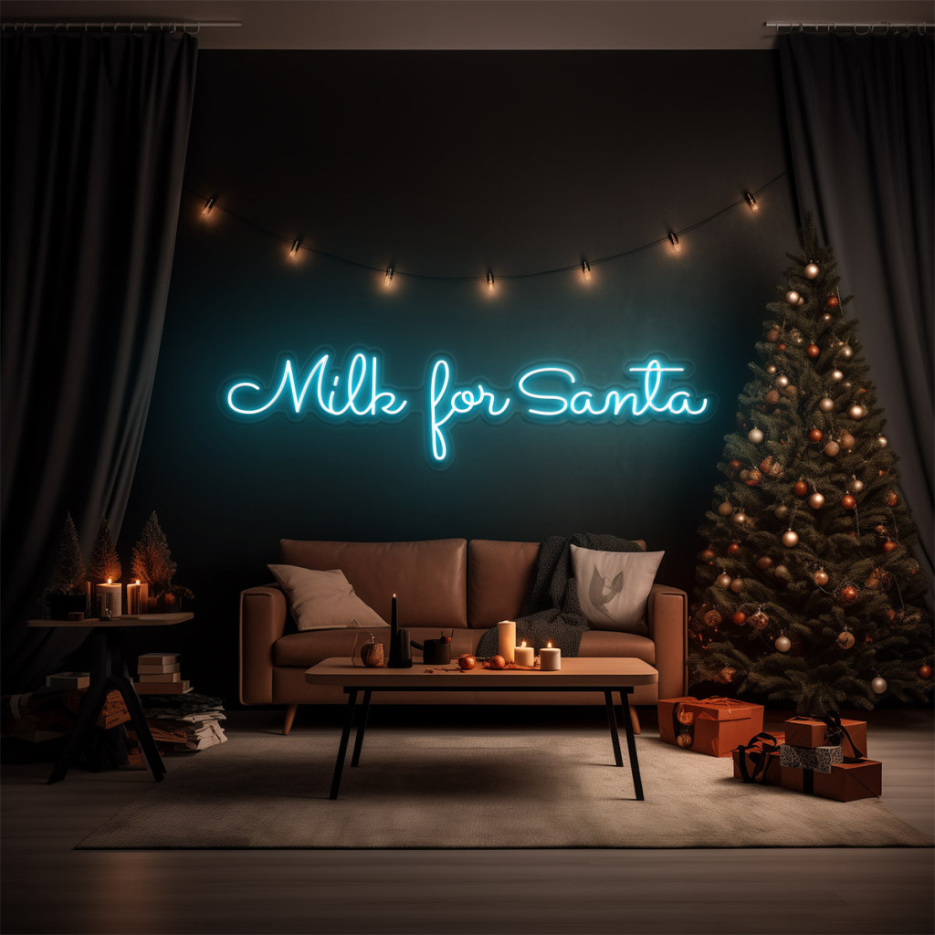 Milk for Santa Semn Luminos Neon Led