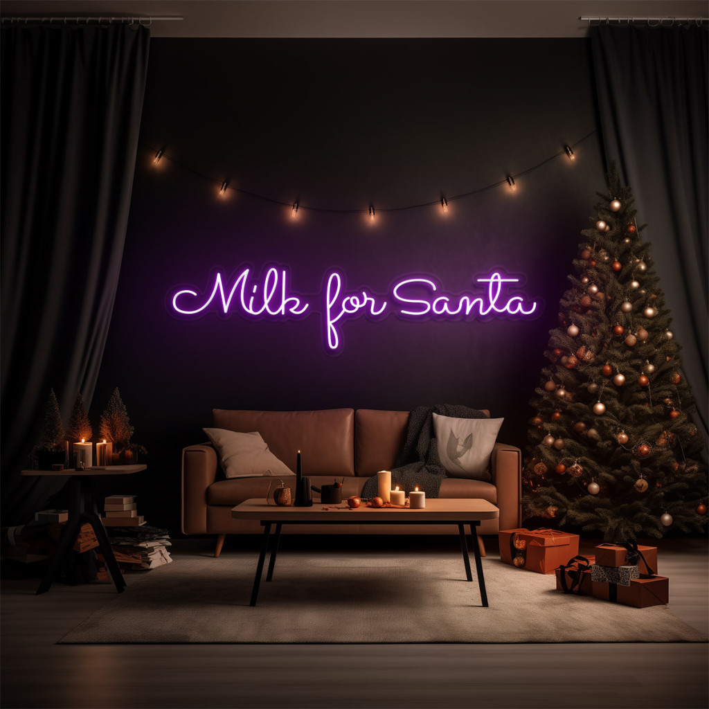 Milk for Santa Semn Luminos Neon Led