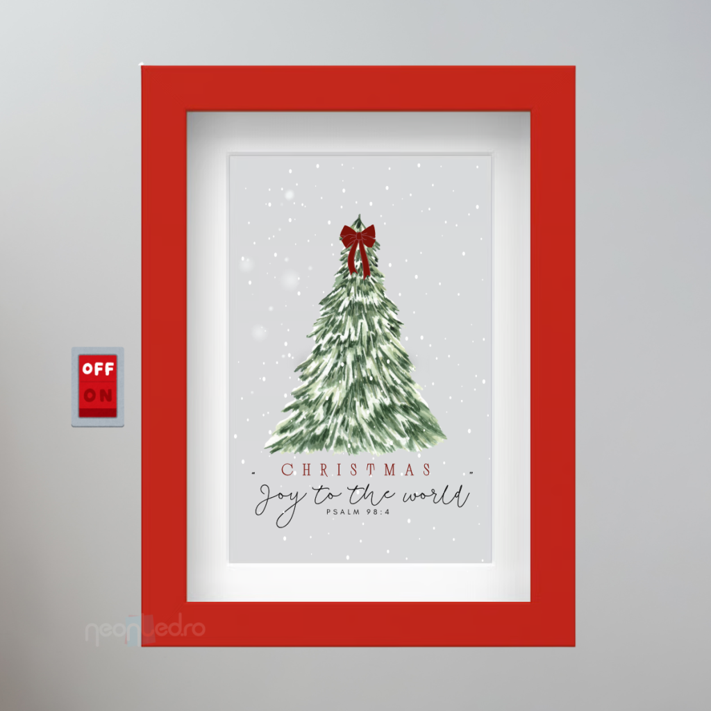 Tablou LED Verset Biblie de Crăciun