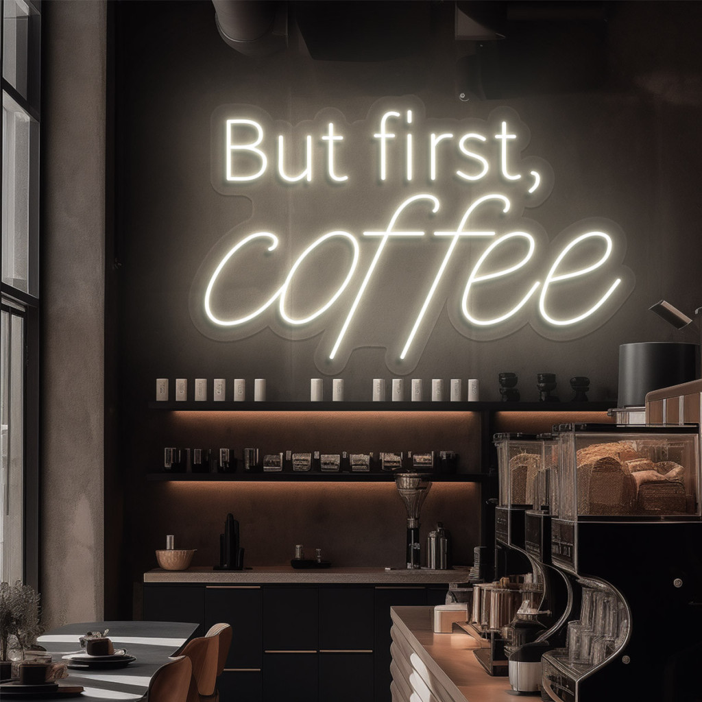 But First Coffee Semn Luminos Neon Led 2